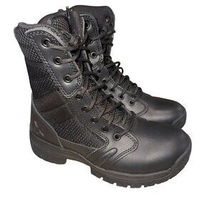 Tactical Performance Womens Black Leather & Textile Military Combat Boots 6.5
